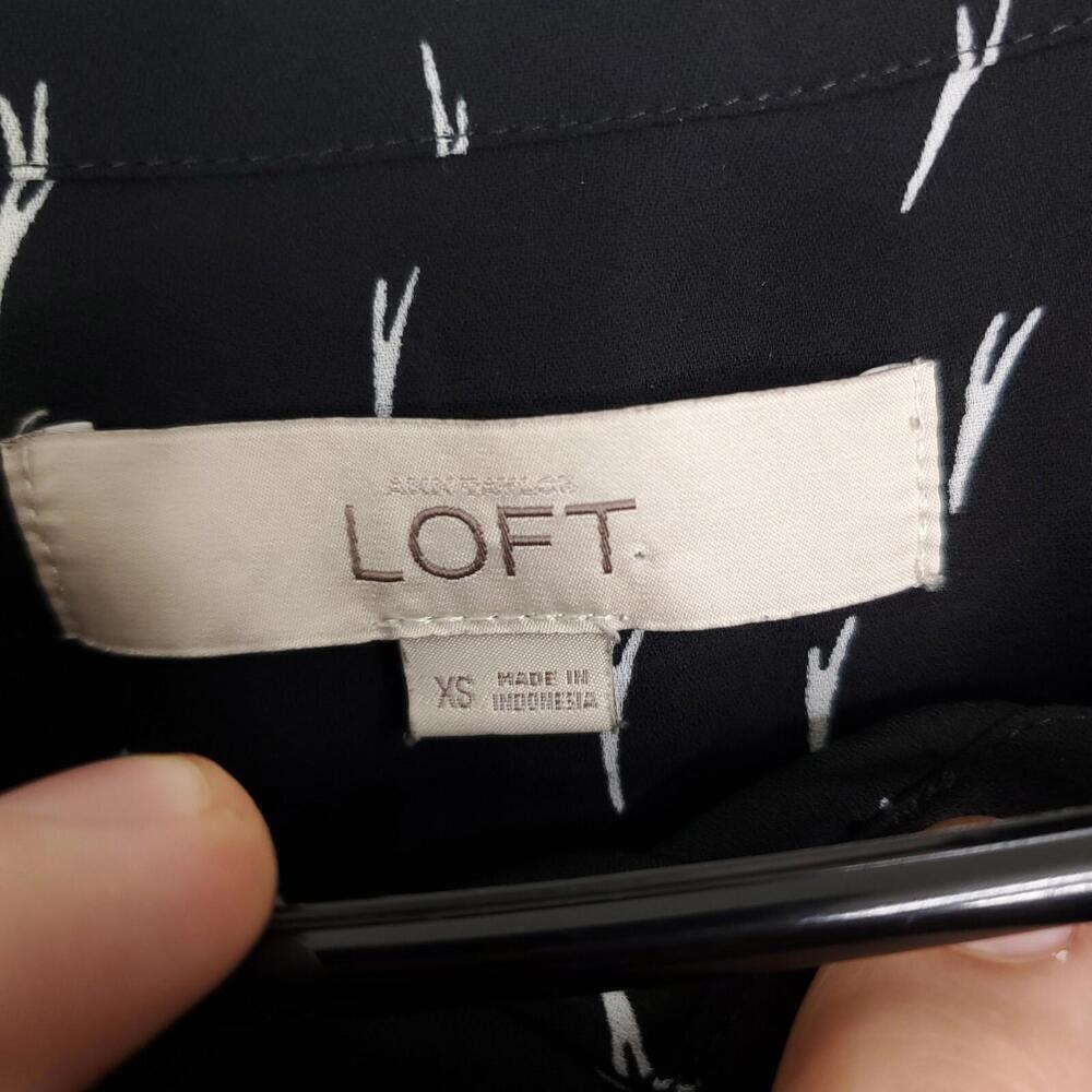 Loft Top Womens XS Popover Long Sleeve Office Corpcore Career Lightweight - Picture 4 of 8